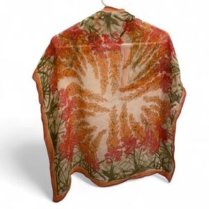 Floral Scarf - Red, Orange, Green